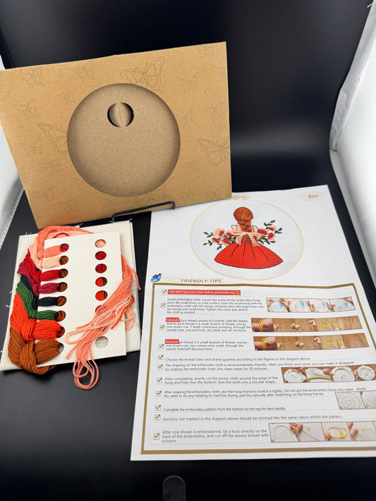 New Redhead in a Red Dress Embroidery Kit