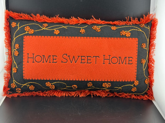 Home Sweet Home Felt Accent Pillow