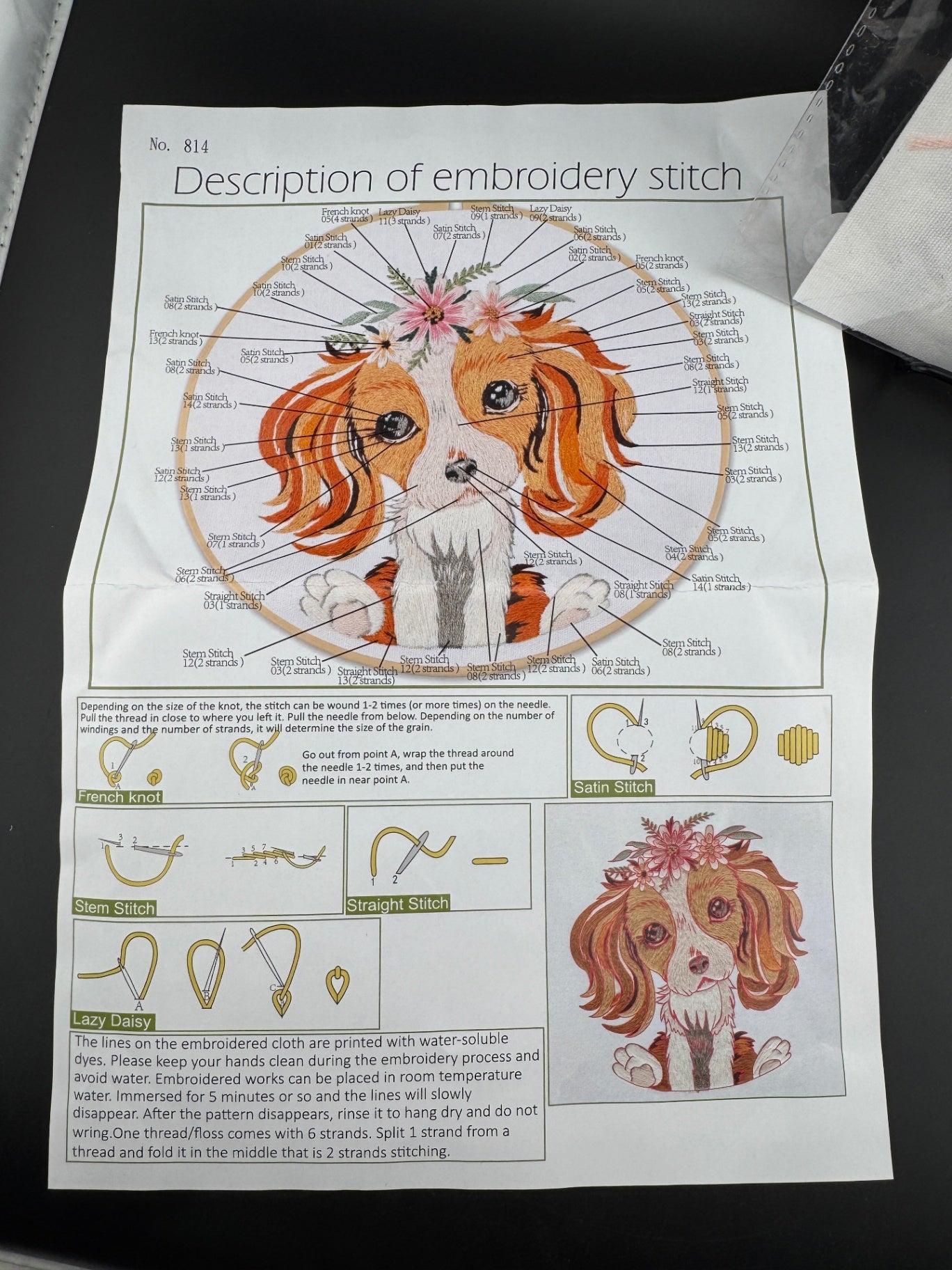 New Dog Embroidery Kit - Cavalier King Charles - No. 814