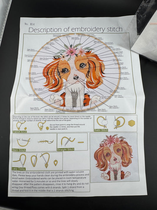New Dog Embroidery Kit - Cavalier King Charles - No. 814