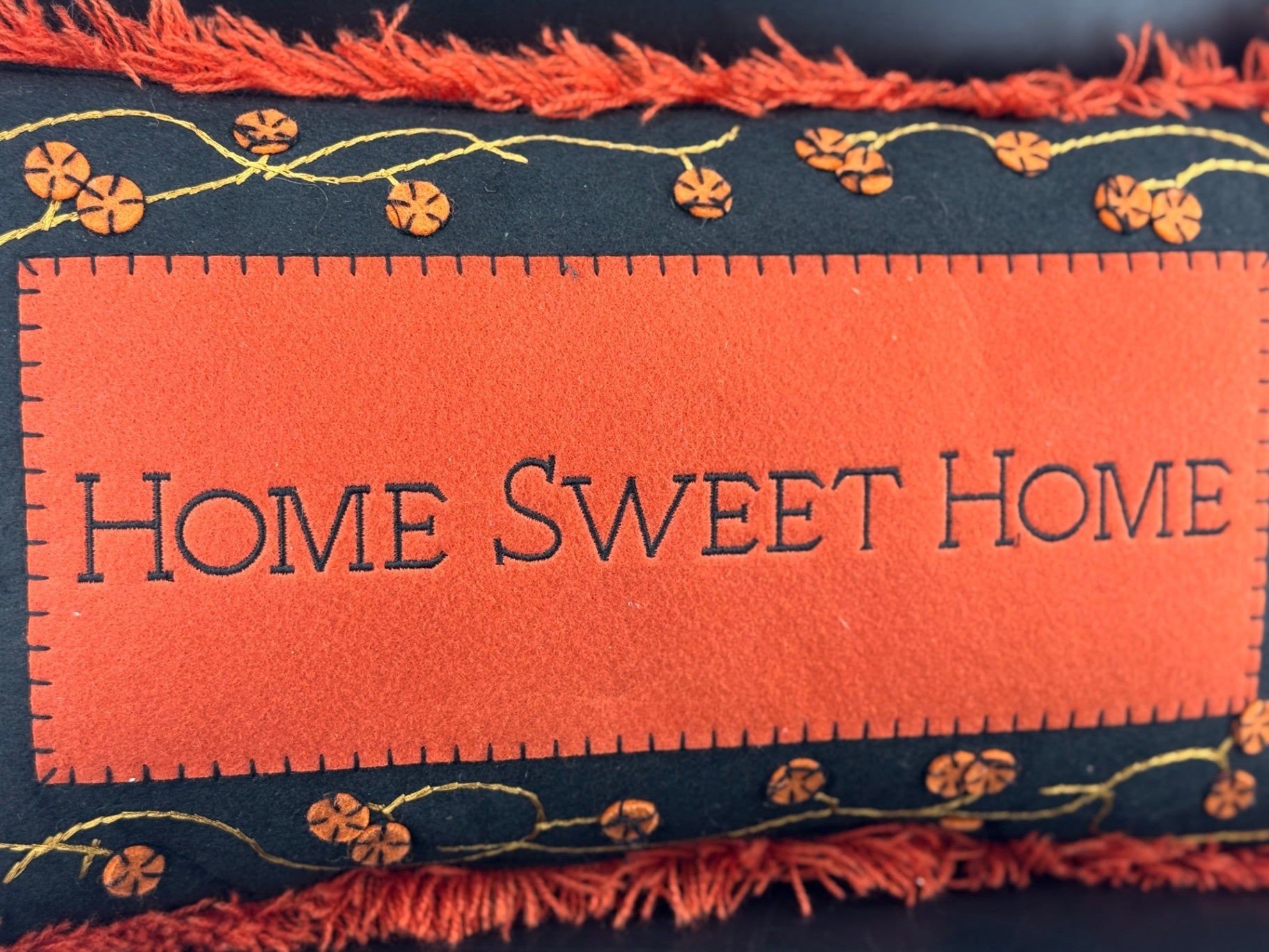 Home Sweet Home Felt Accent Pillow