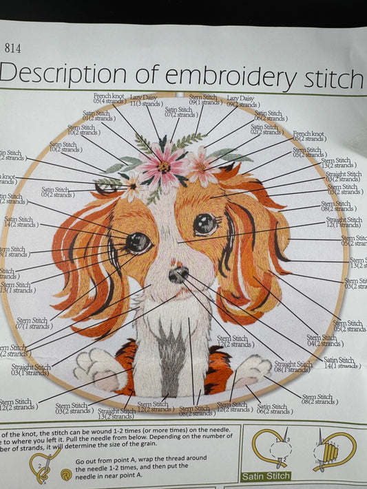 New Dog Embroidery Kit - Cavalier King Charles - No. 814