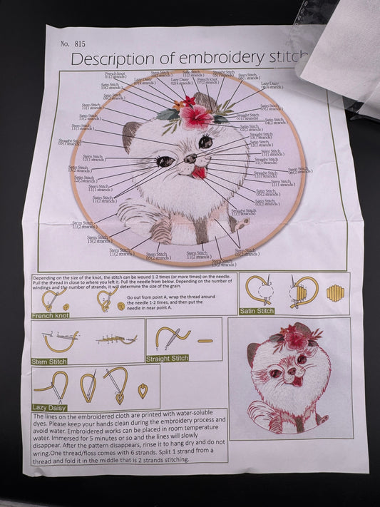 New Dog Embroidery Kit - Pomeranian - No. 815