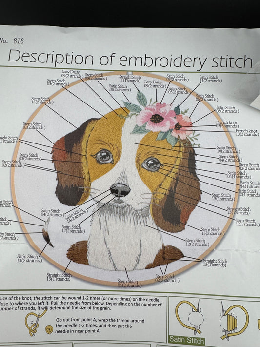 New Dog Embroidery Kit - Beagle - No. 816