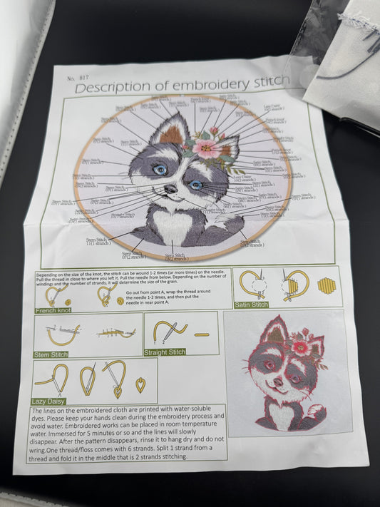 New Dog Embroidery Kit - Husky - No. 817