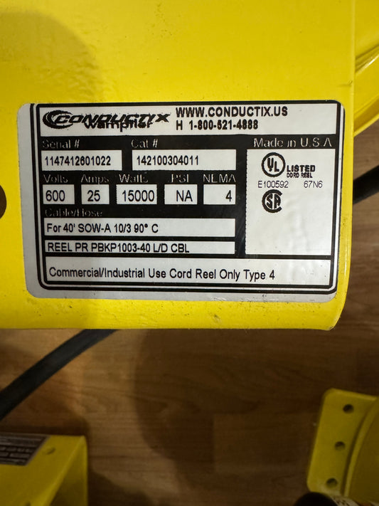 Conductix wampfler Commercial/Industrial Cord Reel - 220 amp