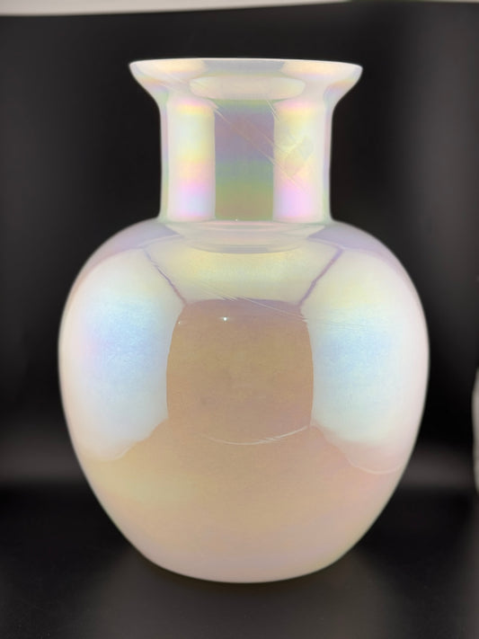 American Hand Blown Glass Opalescent Vase