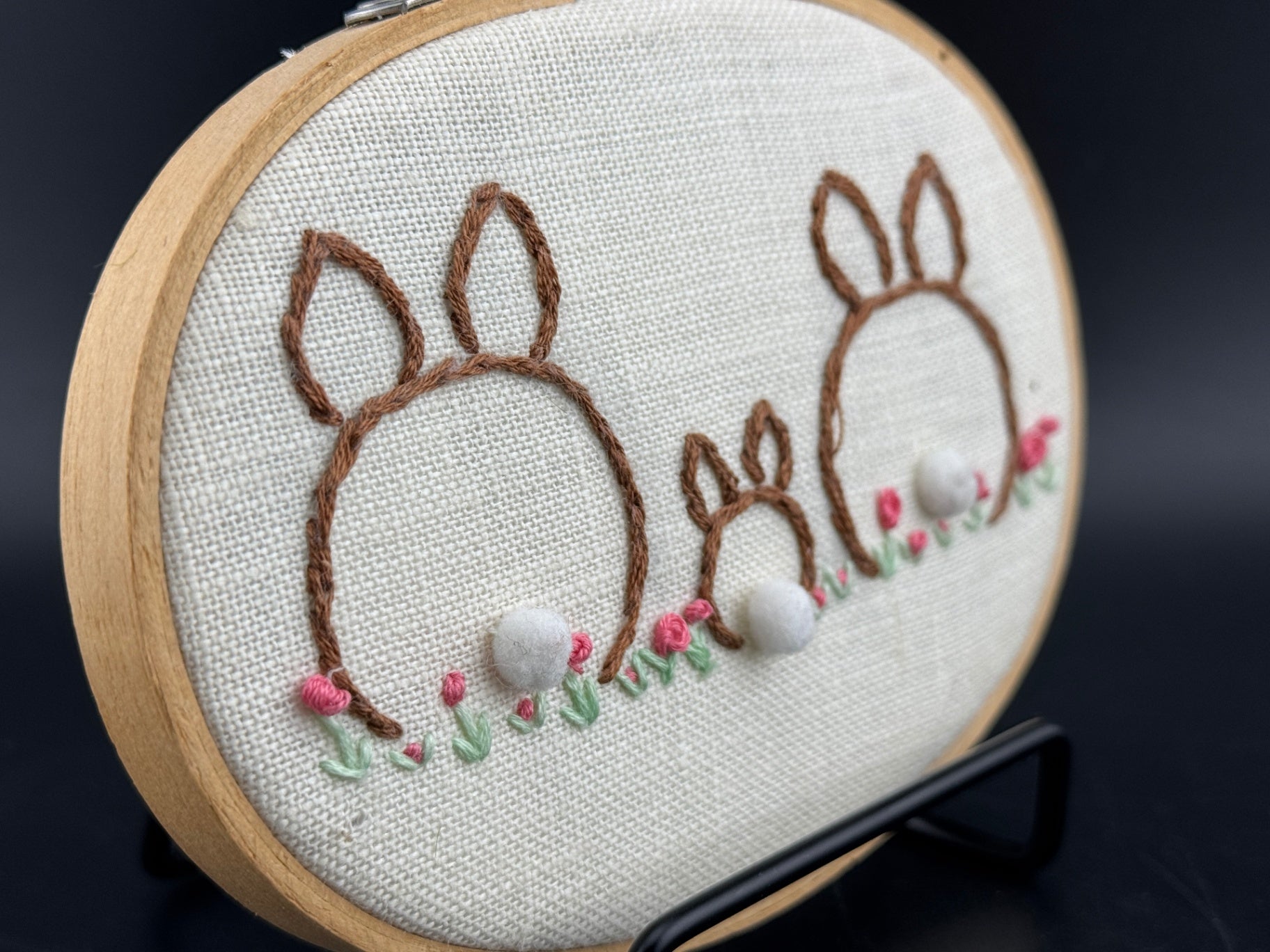Handmade Framed Bunny Embroidery