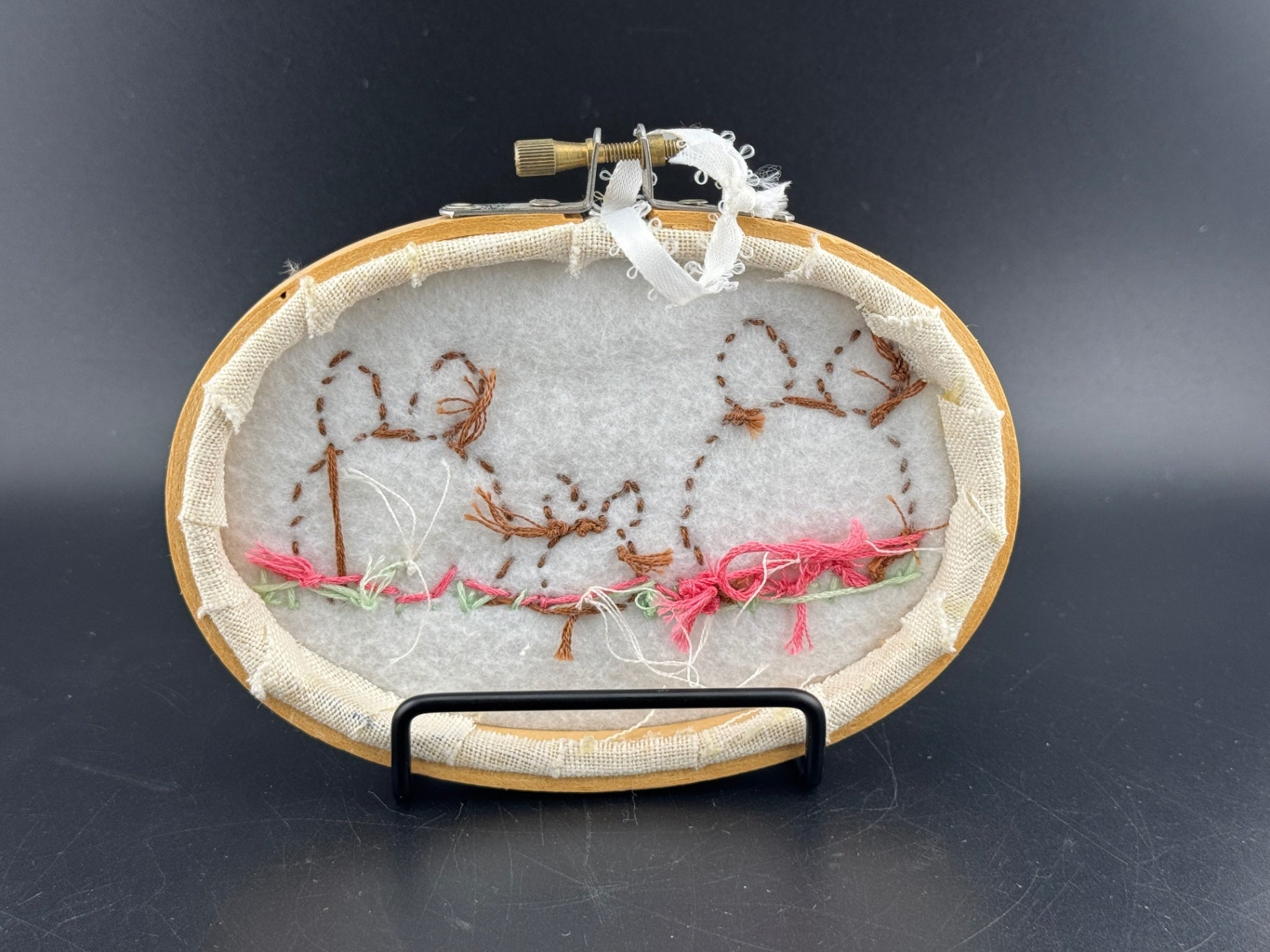 Handmade Framed Bunny Embroidery