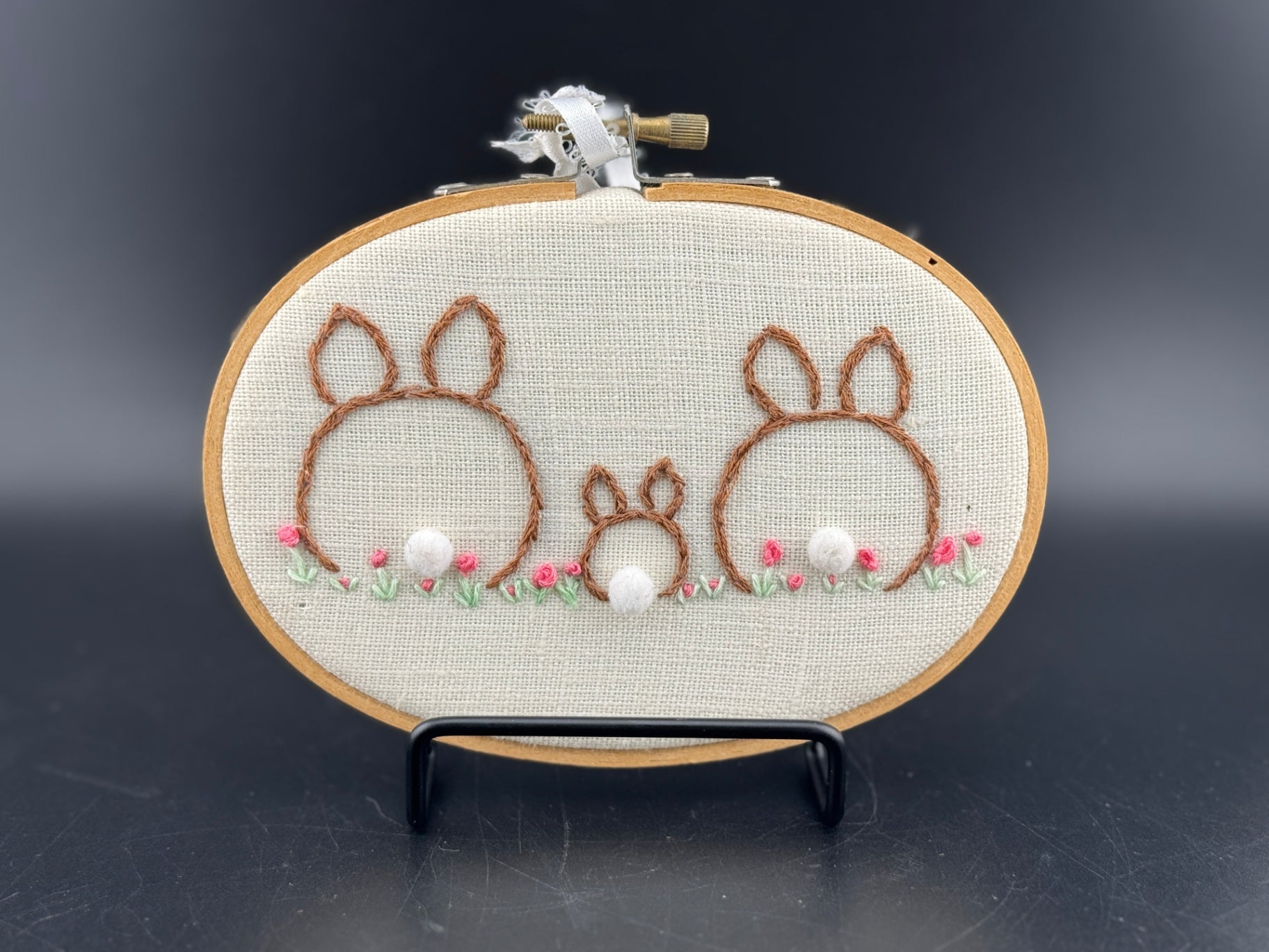 Handmade Framed Bunny Embroidery