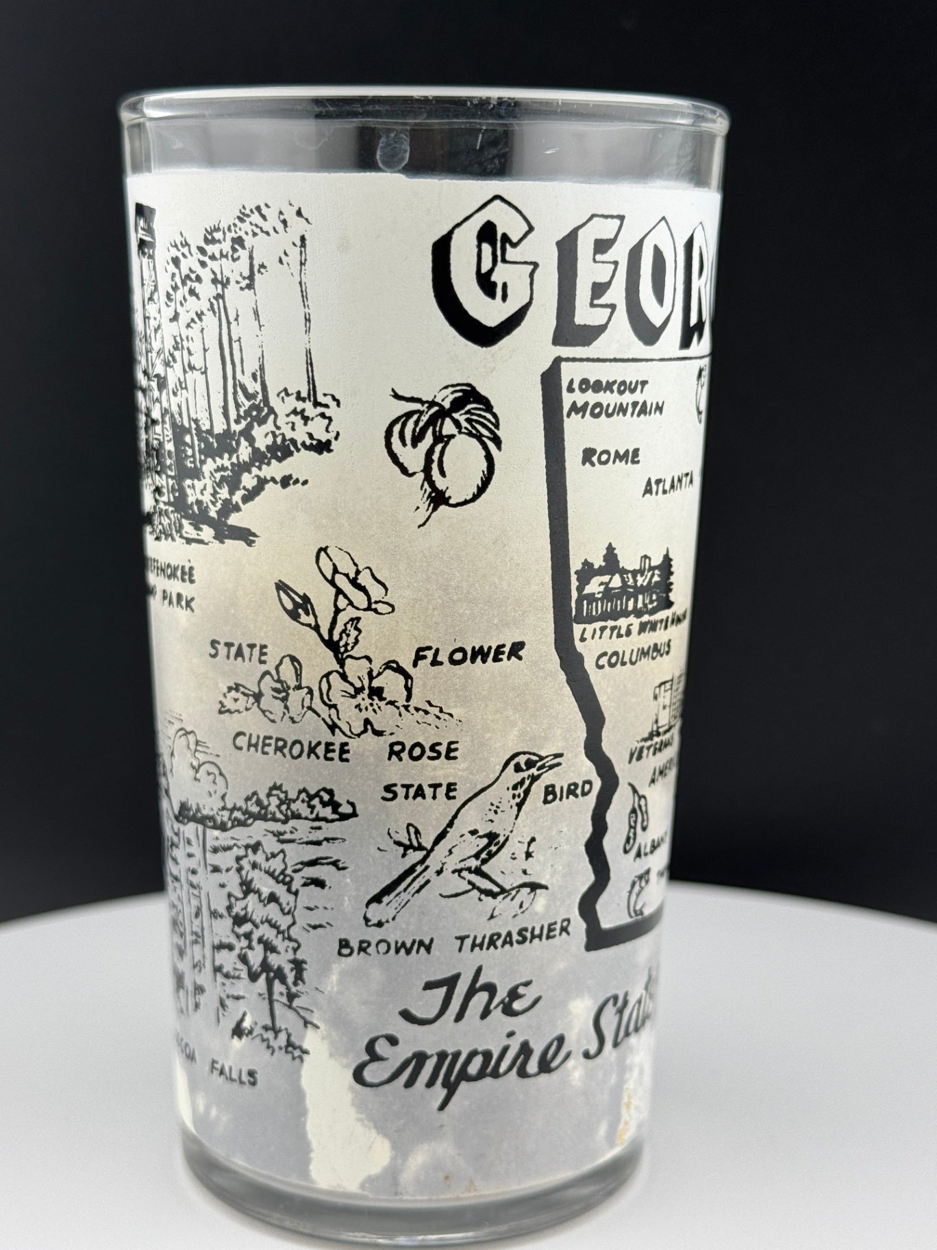 Vintage Georgia State Souvenir Glass