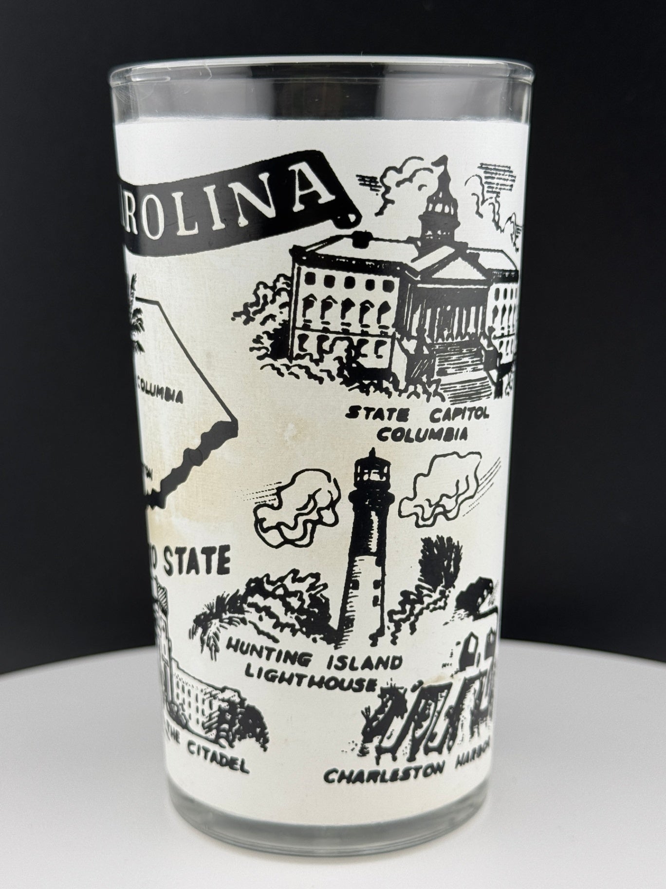 Vintage South Carolina State Souvenir Glass