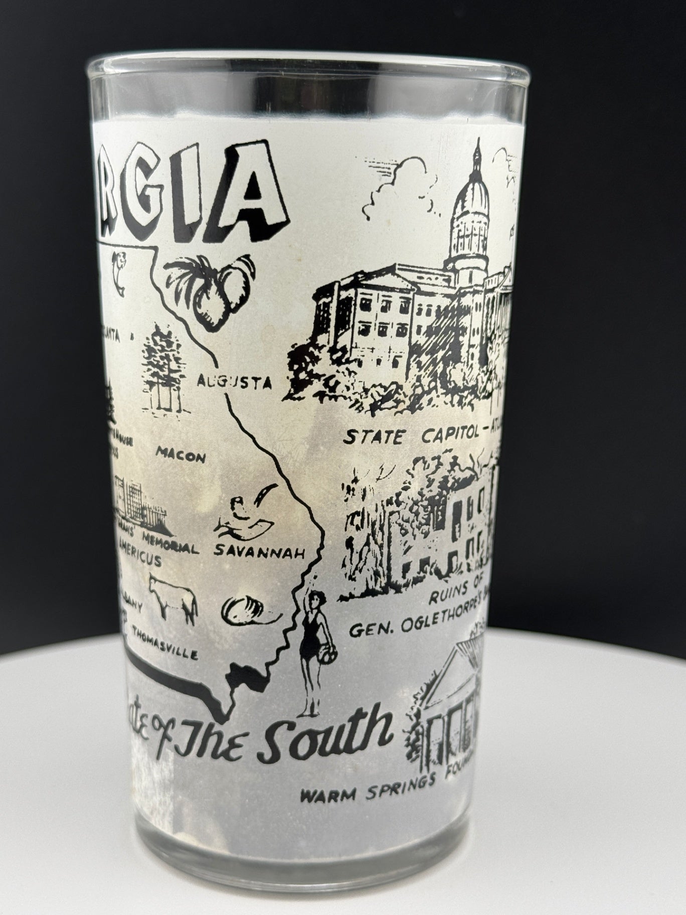 Vintage Georgia State Souvenir Glass