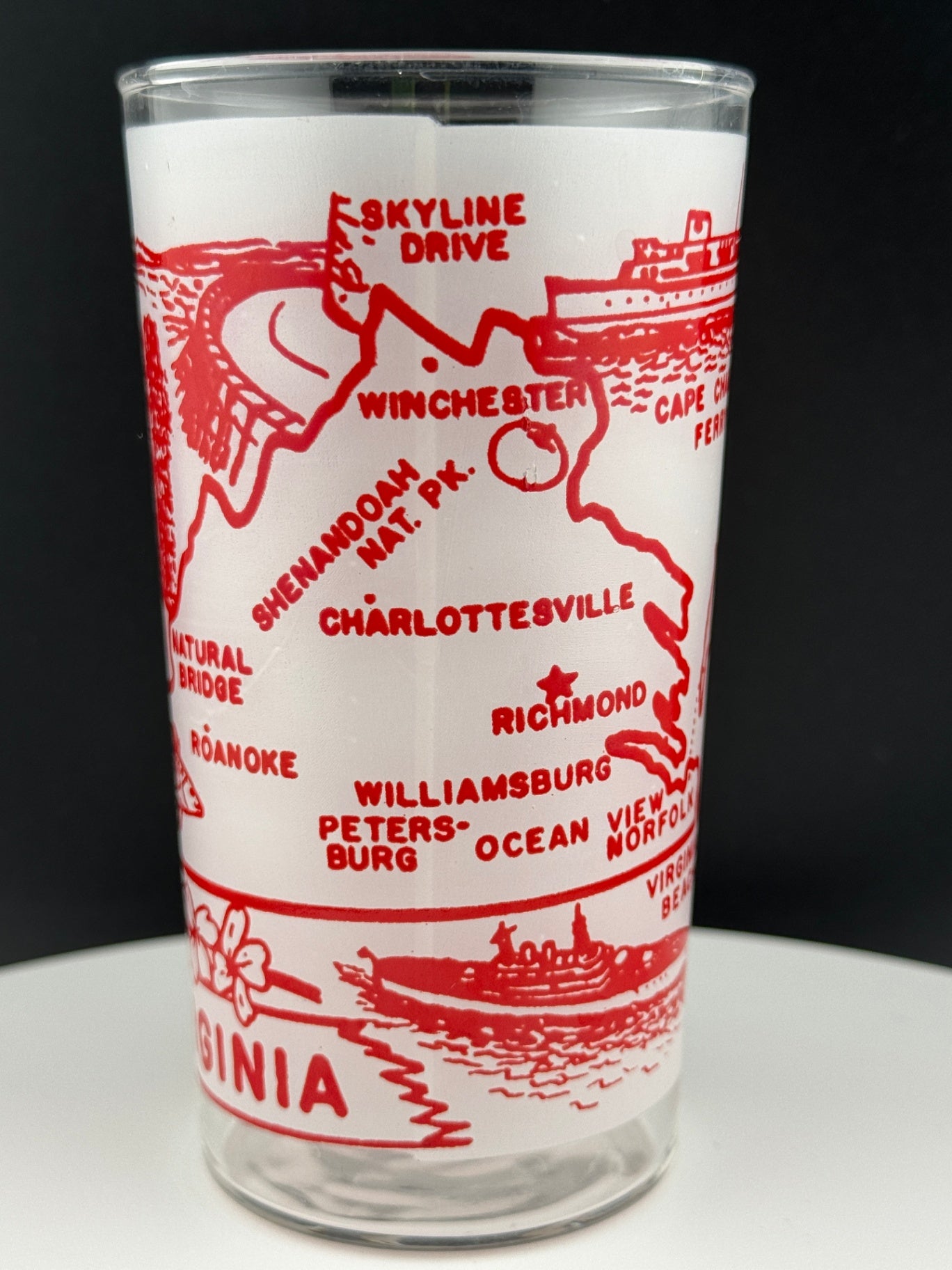 Vintage Virginia State Souvenir Glass