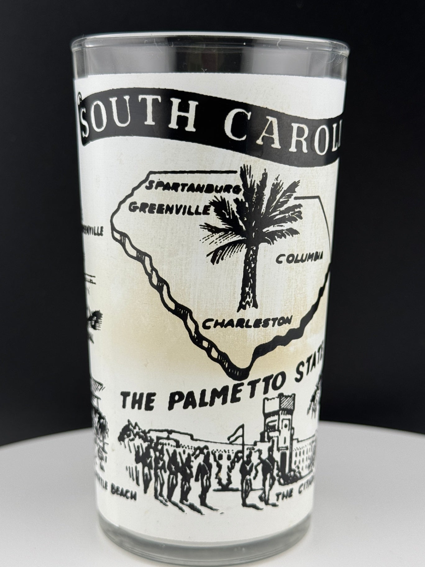 Vintage South Carolina State Souvenir Glass