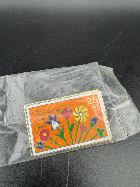 1988 "Thinking of you" Postal Stamp Enamel Pin