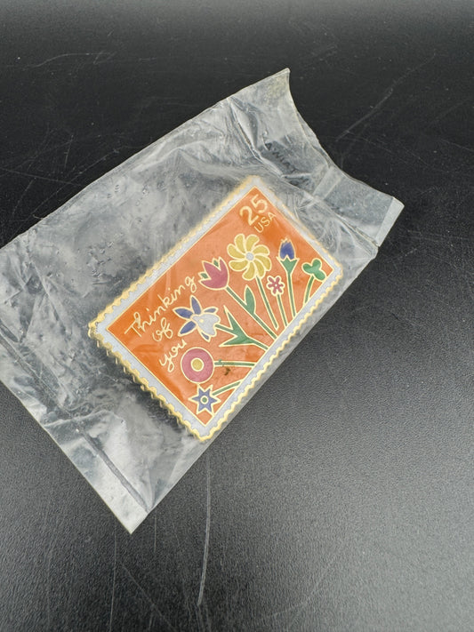 1988 "Thinking of you" Postal Stamp Enamel Pin