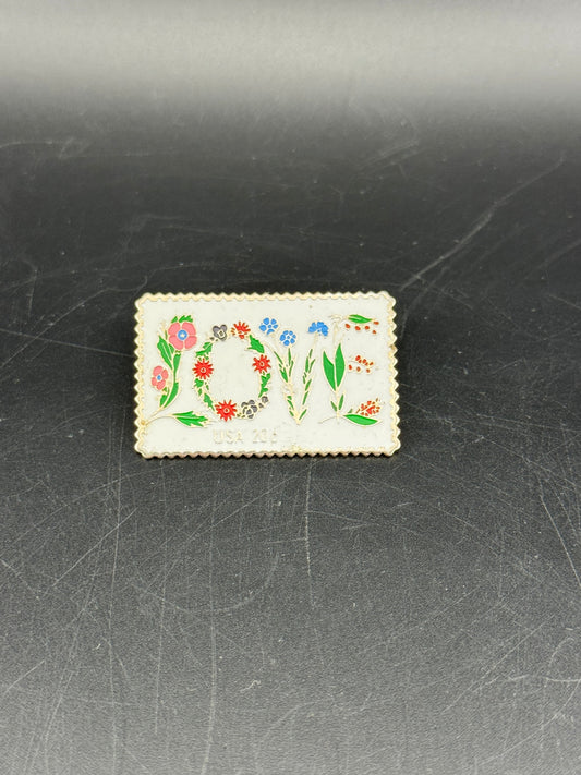 1982 "LOVE" Postal Stamp Enamel Pin