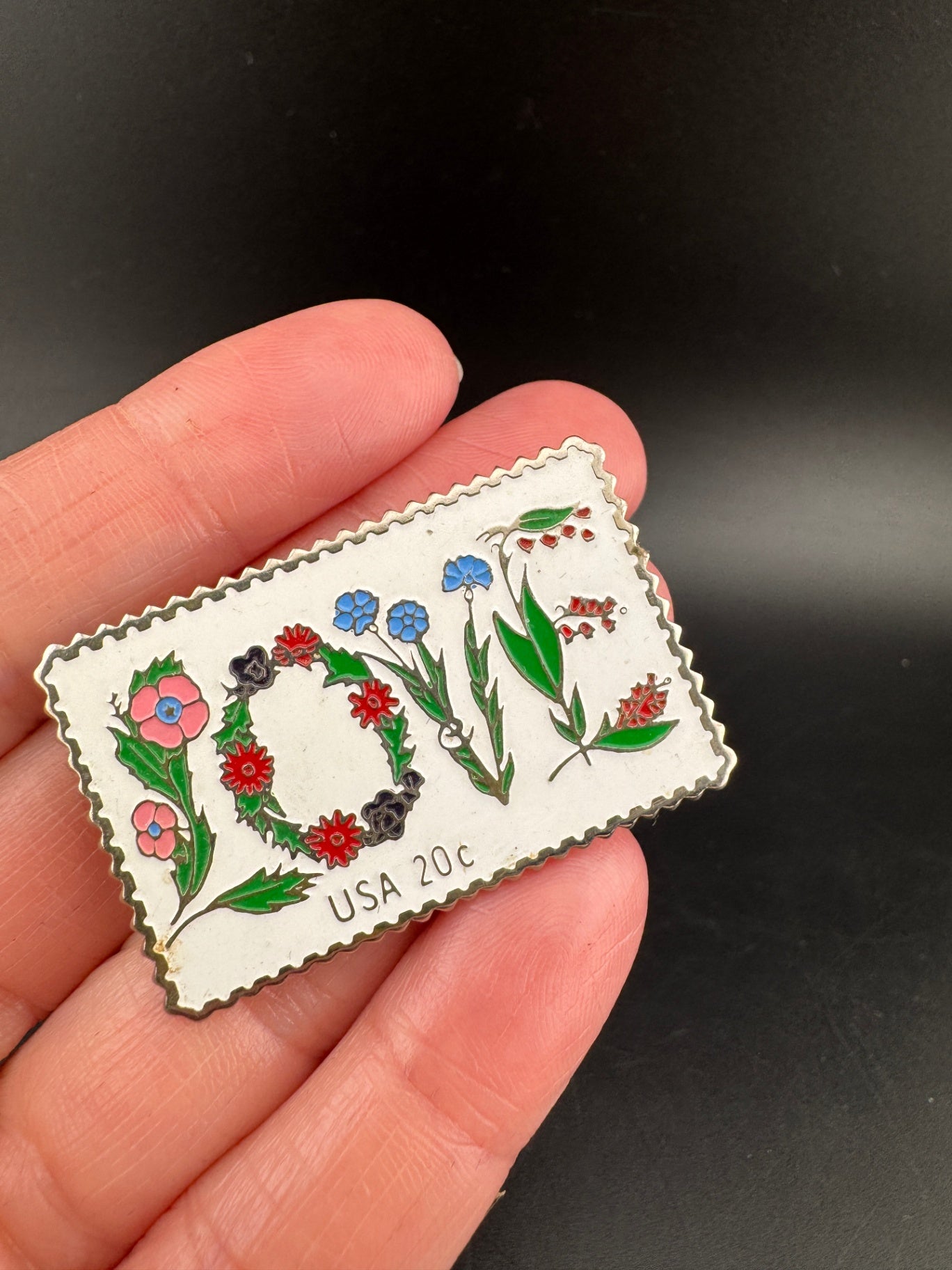 1982 "LOVE" Postal Stamp Enamel Pin