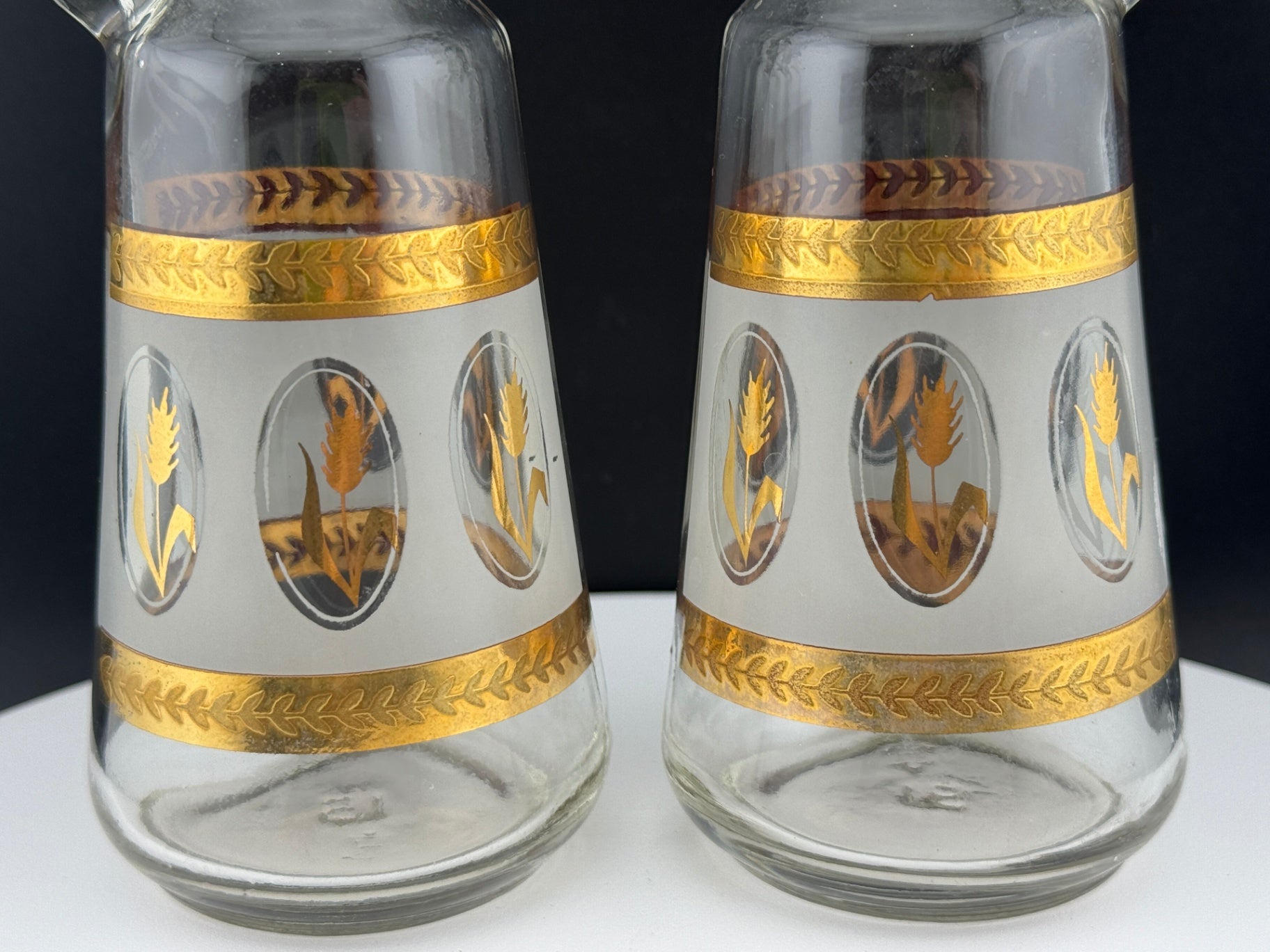 Pair of Mid Century Anchor Hocking Oil/Vinegar Bottles