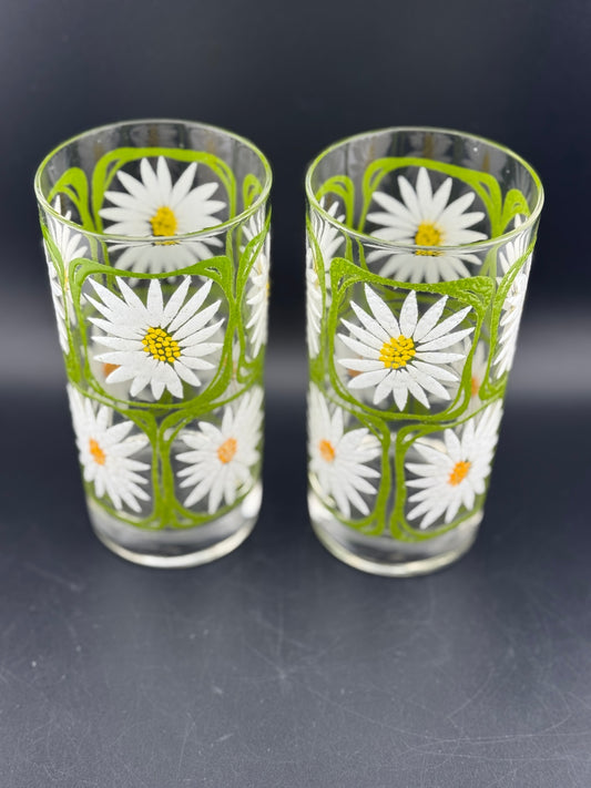 Set of 2 Vintage Libby Daisy Glasses