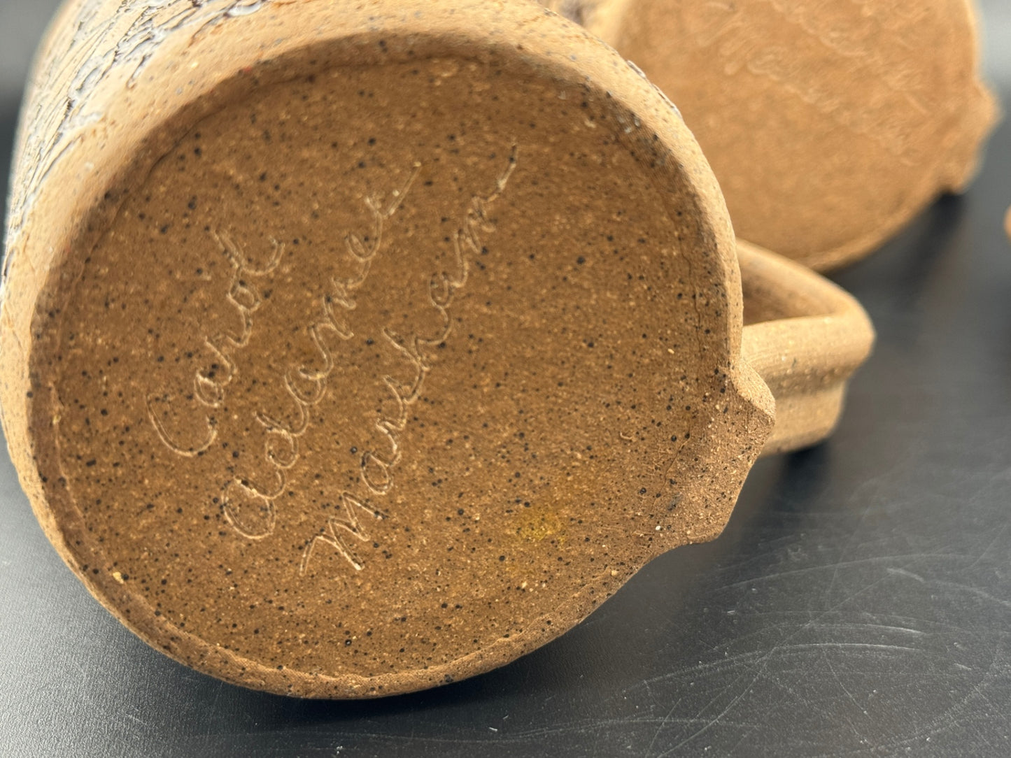 Set of 3 Vintage Pottery Mugs by NY Artist Carol Adamec Marsham