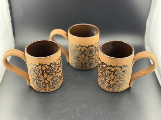 Set of 3 Vintage Pottery Mugs by NY Artist Carol Adamec Marsham