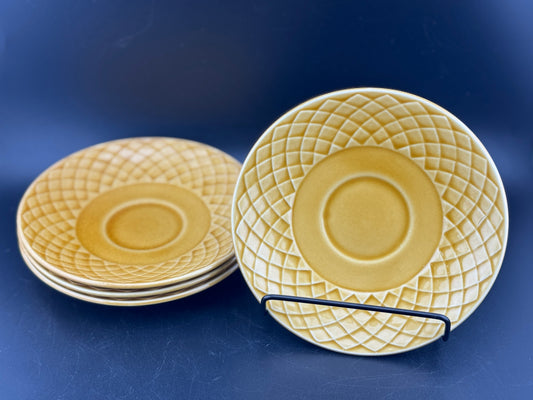 Set of 4 Gold Medallion Saucers by Enoch Wedgewood