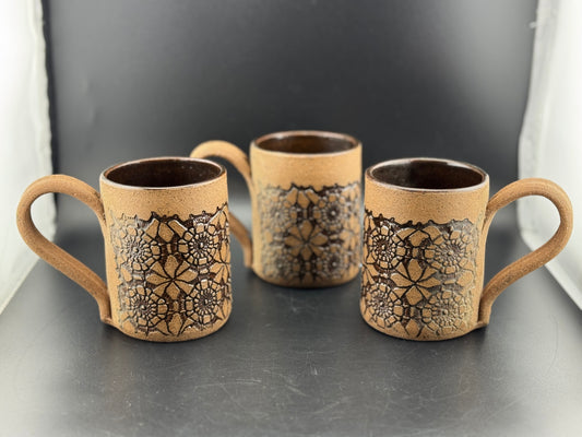 Set of 3 Vintage Pottery Mugs by NY Artist Carol Adamec Marsham