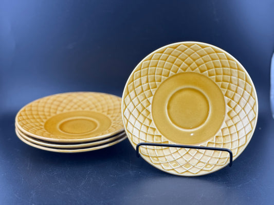 Set of 4 Gold Medallion Saucers by Enoch Wedgewood