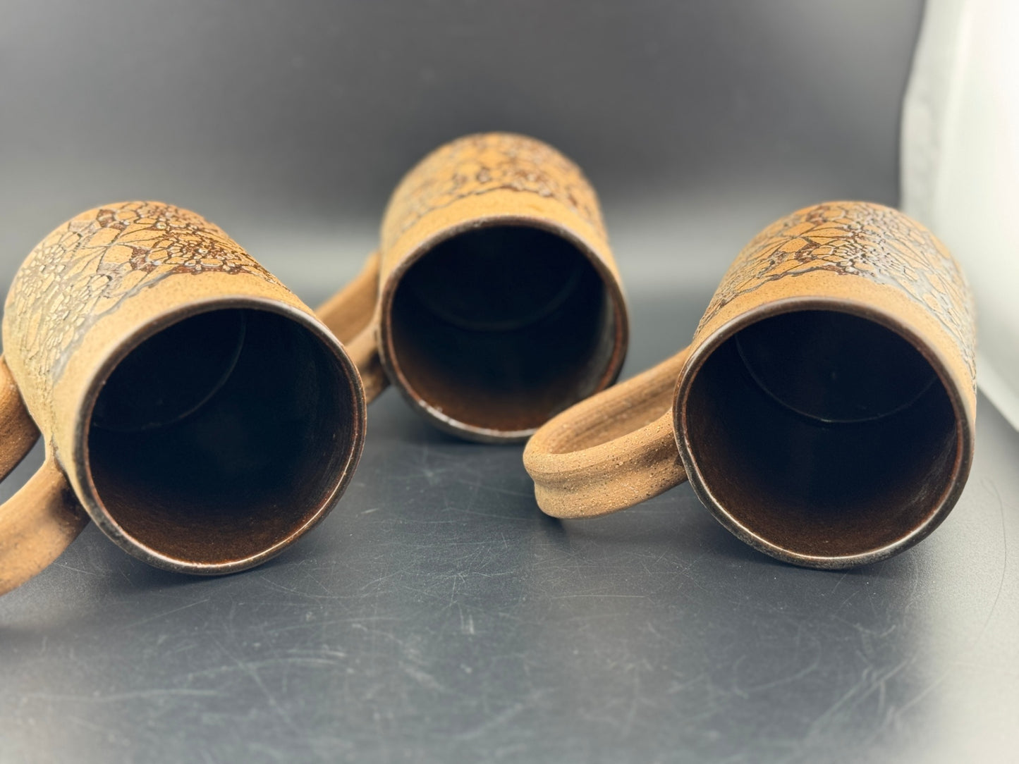 Set of 3 Vintage Pottery Mugs by NY Artist Carol Adamec Marsham