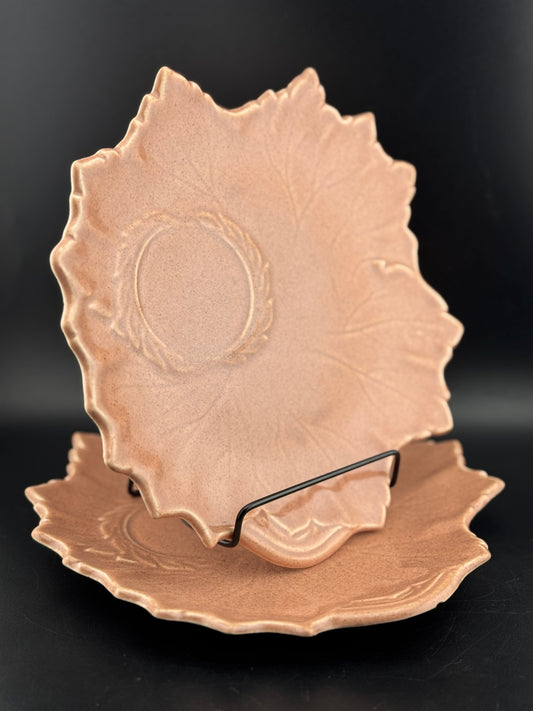 Woodfield Salmon Pink Plate for Tea & Toast Snack Set by Steubenville