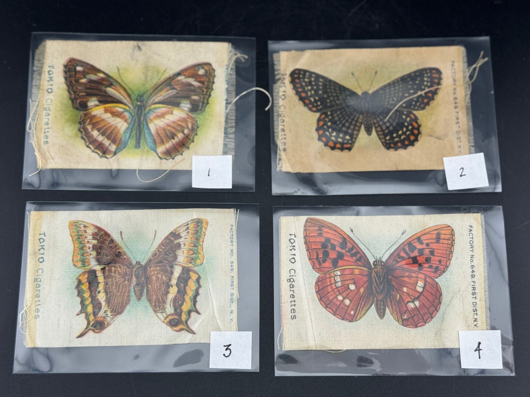 Assorted Antique Tokio Cigarettes Butterfly & Moth Silks
