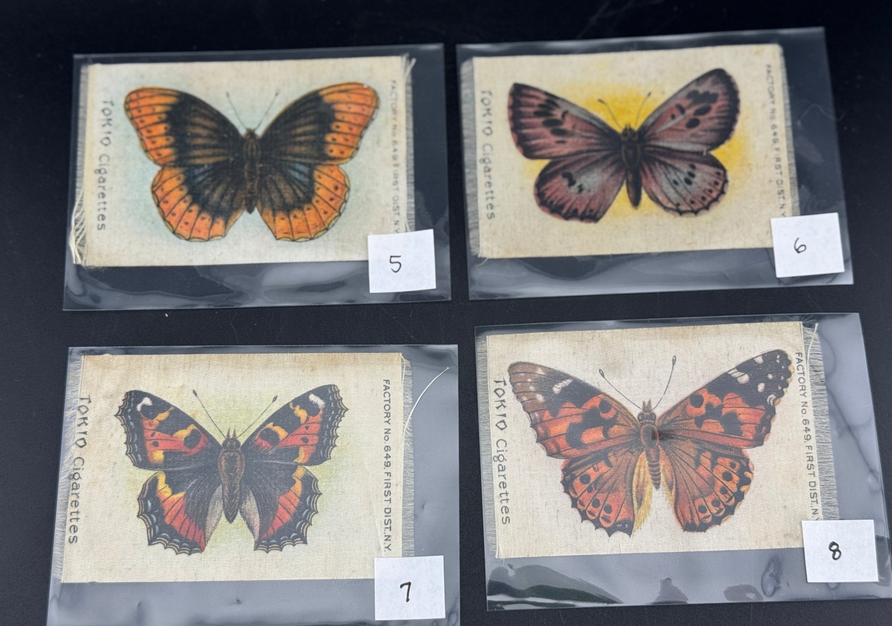 Assorted Antique Tokio Cigarettes Butterfly & Moth Silks