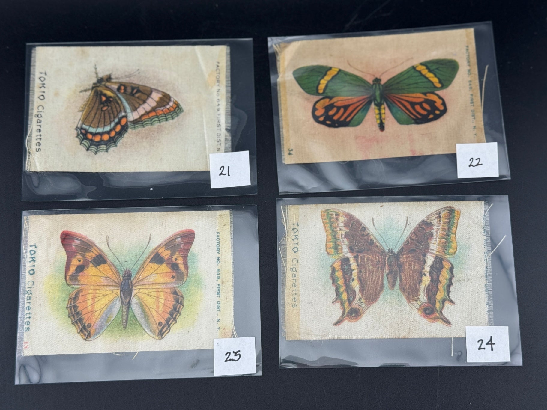 Assorted Antique Tokio Cigarettes Butterfly & Moth Silks