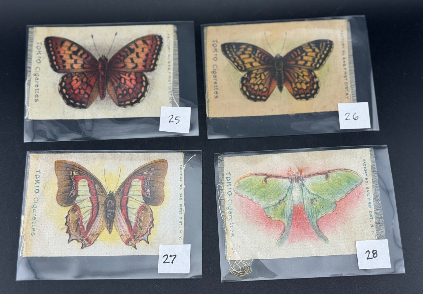 Assorted Antique Tokio Cigarettes Butterfly & Moth Silks