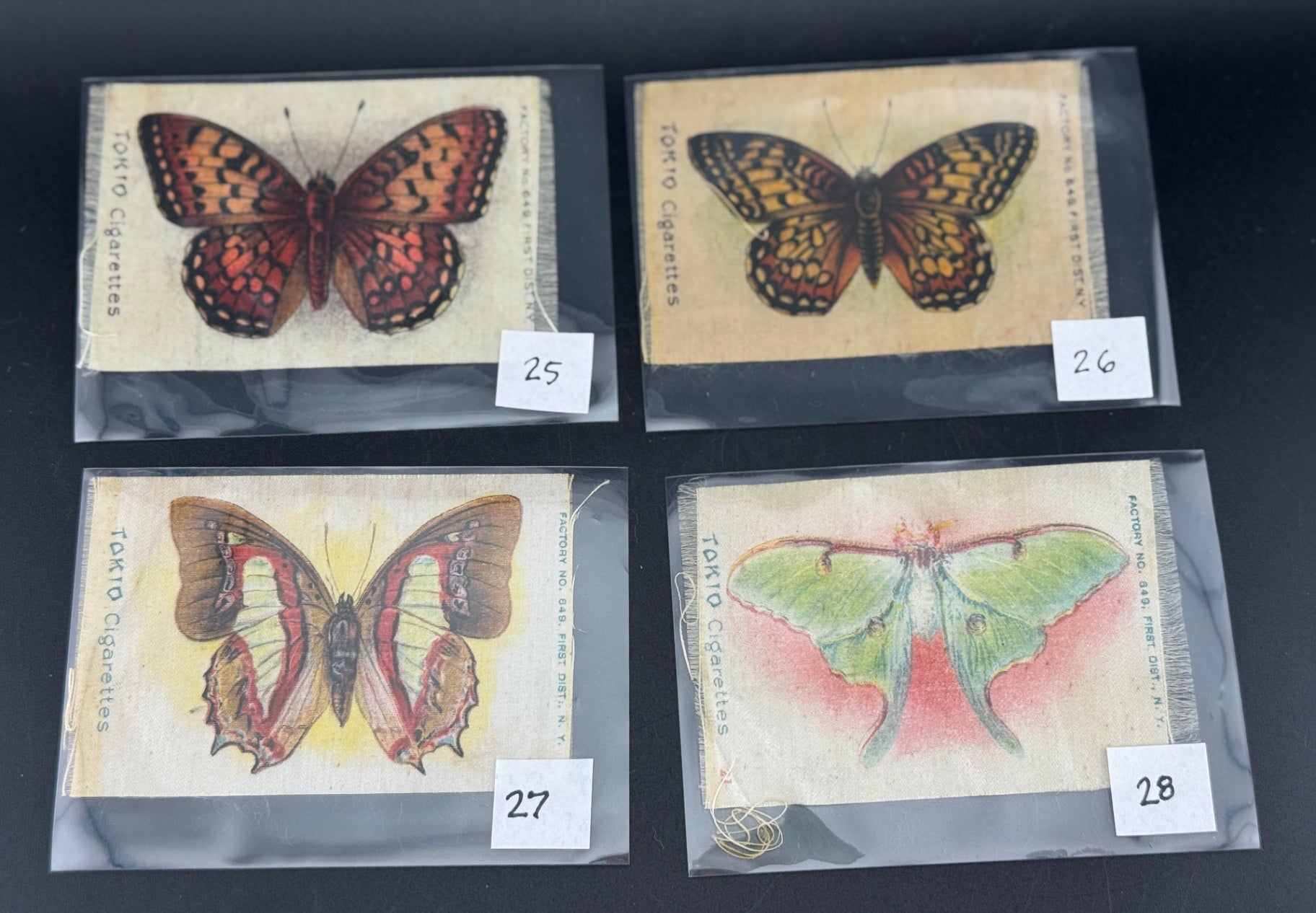 Assorted Antique Tokio Cigarettes Butterfly & Moth Silks