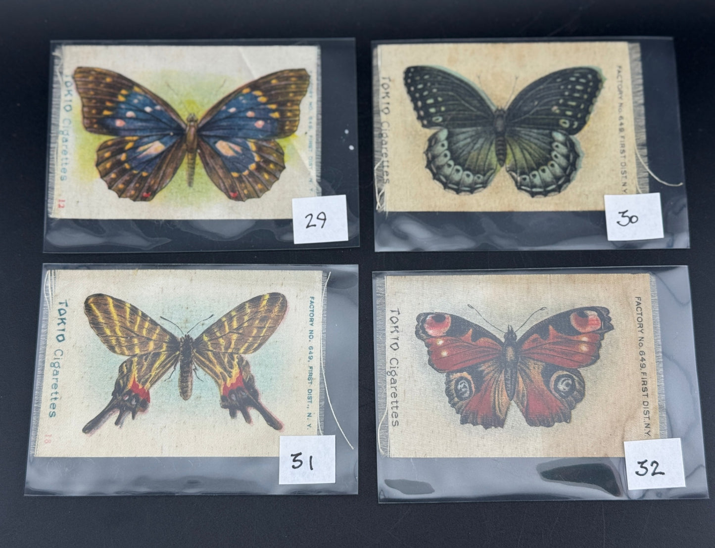 Assorted Antique Tokio Cigarettes Butterfly & Moth Silks