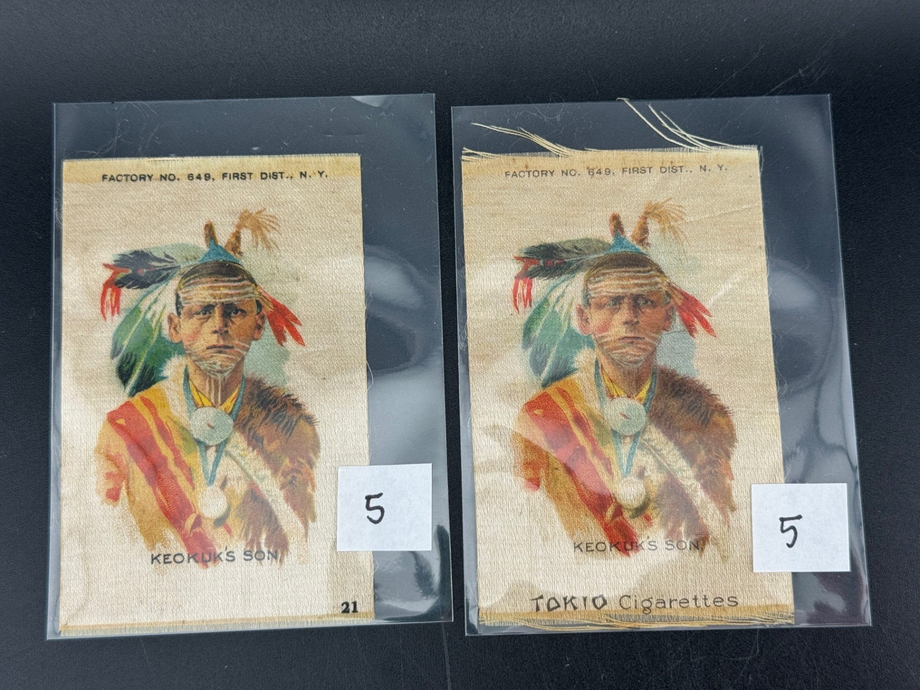 Assorted Antique Native American Cigarette Silks