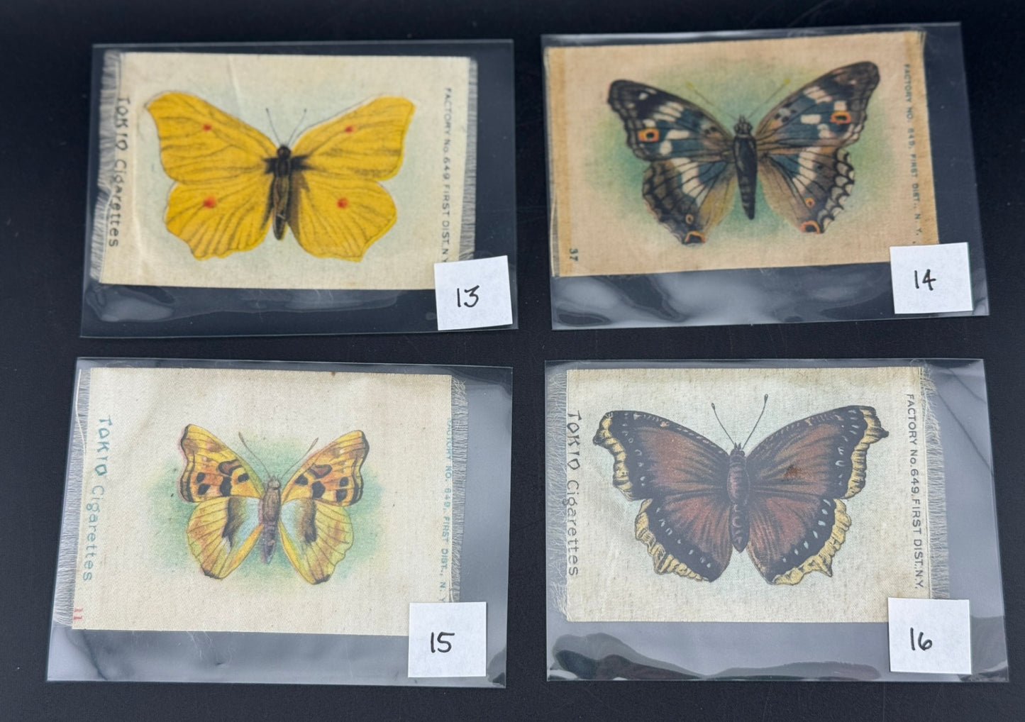 Assorted Antique Tokio Cigarettes Butterfly & Moth Silks