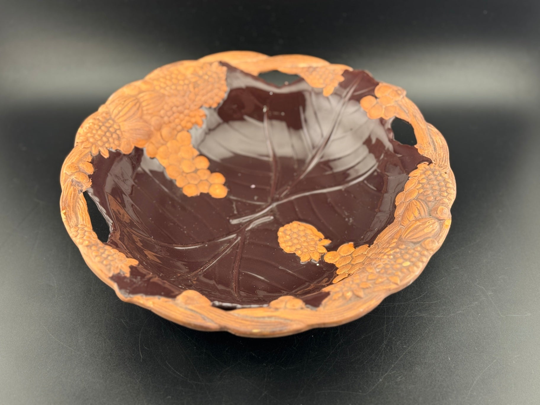 Claire Burke Haind Painted 8.5" Pottery Footed Bowl