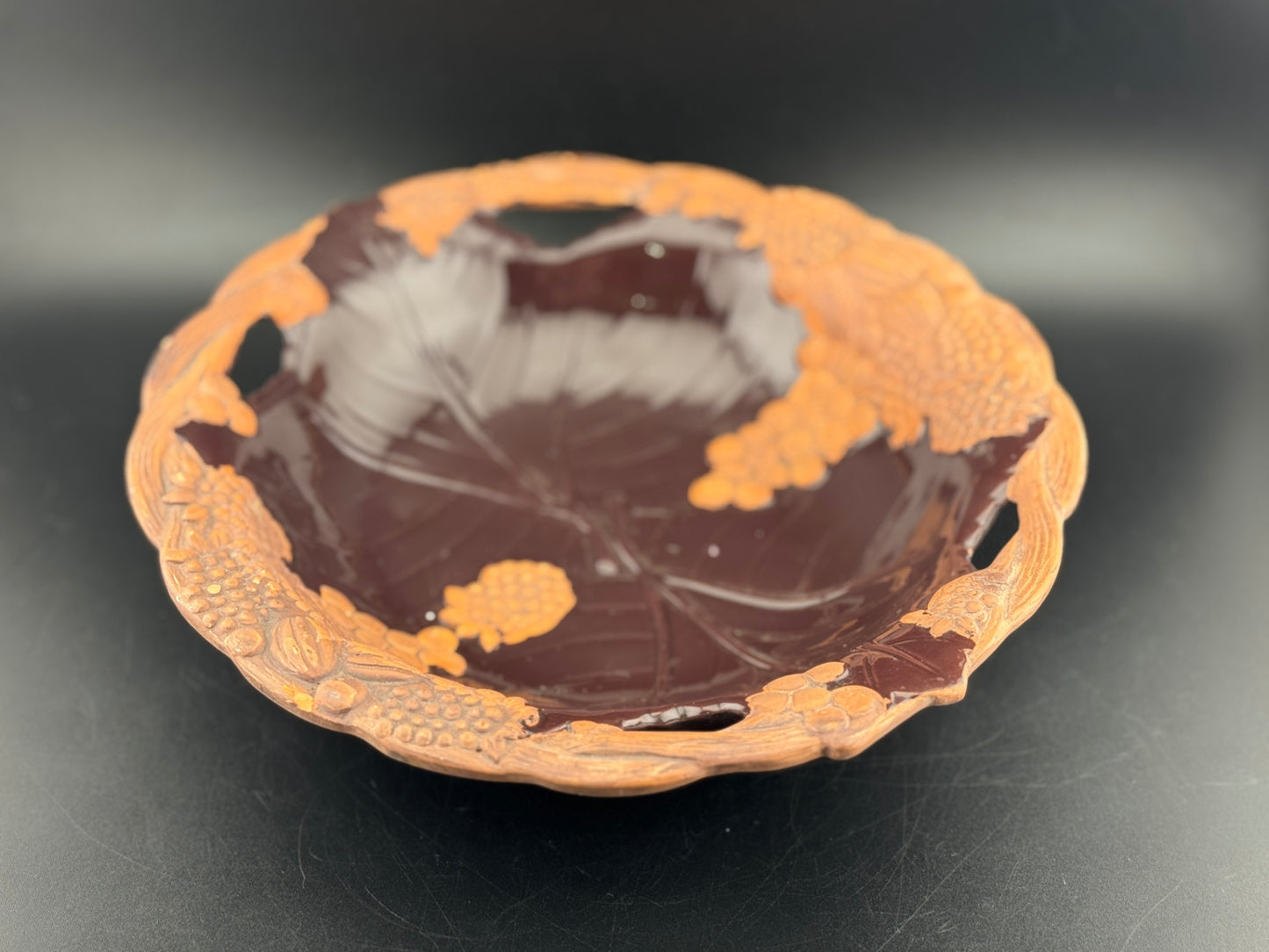 Claire Burke Haind Painted 8.5" Pottery Footed Bowl