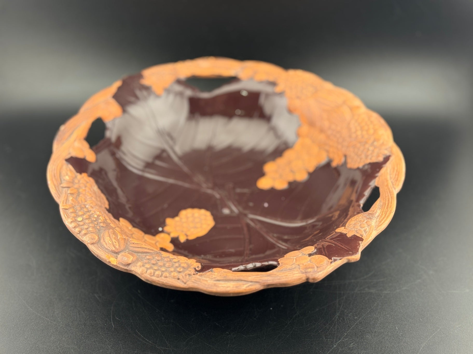 Claire Burke Haind Painted 8.5" Pottery Footed Bowl