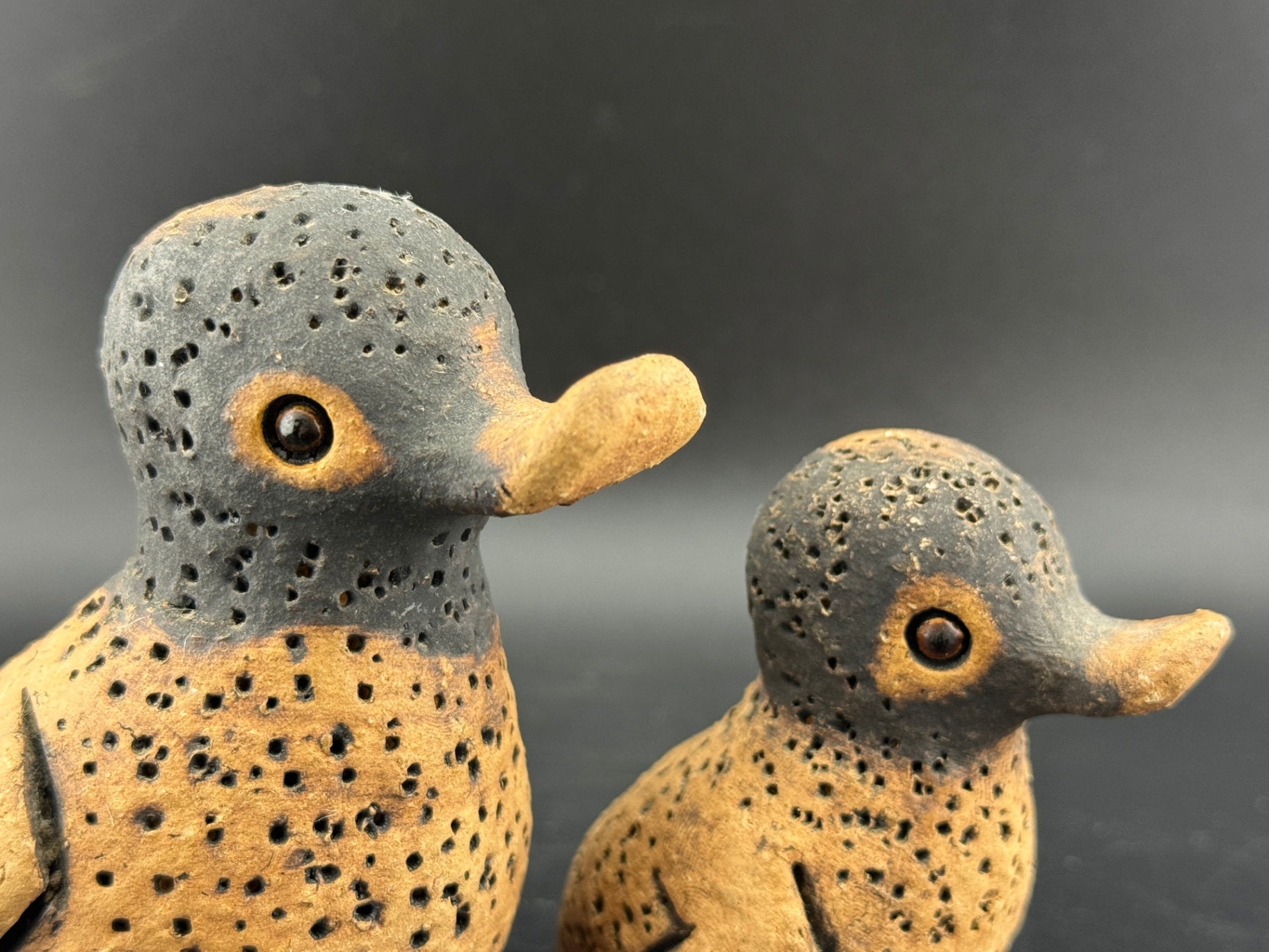 Pair of Signed Studio Pottery Ducks