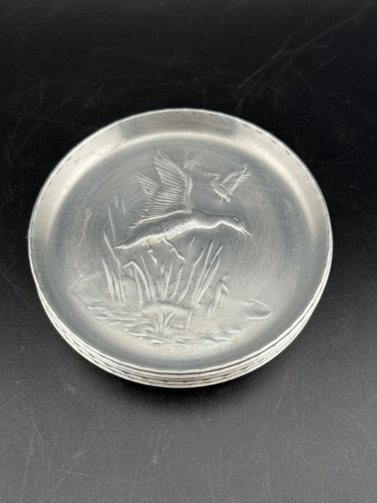 Vintage Aluminum Duck Coasters - Set of 5