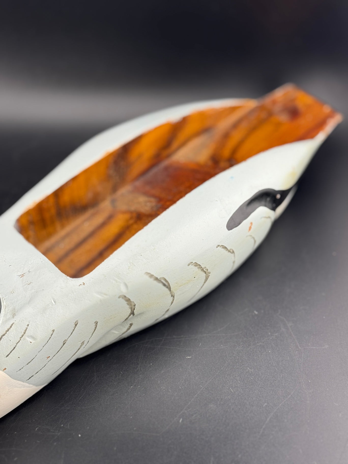 Carved Wooden Loon Matchstick Holder
