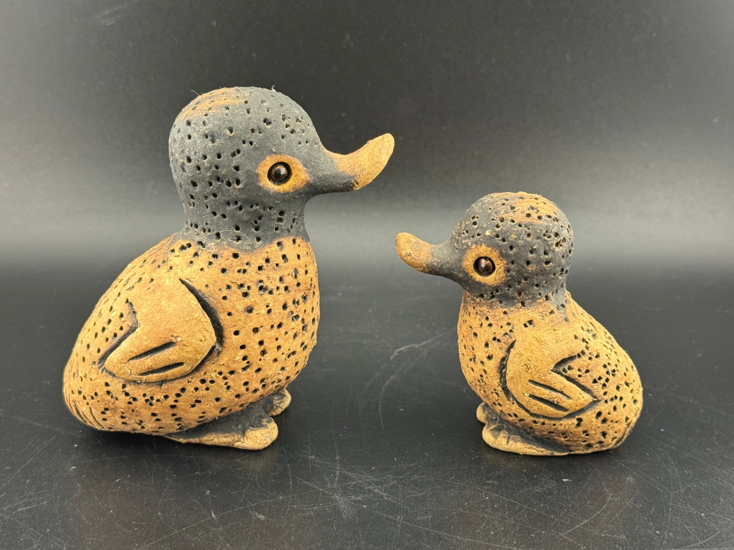 Pair of Signed Studio Pottery Ducks