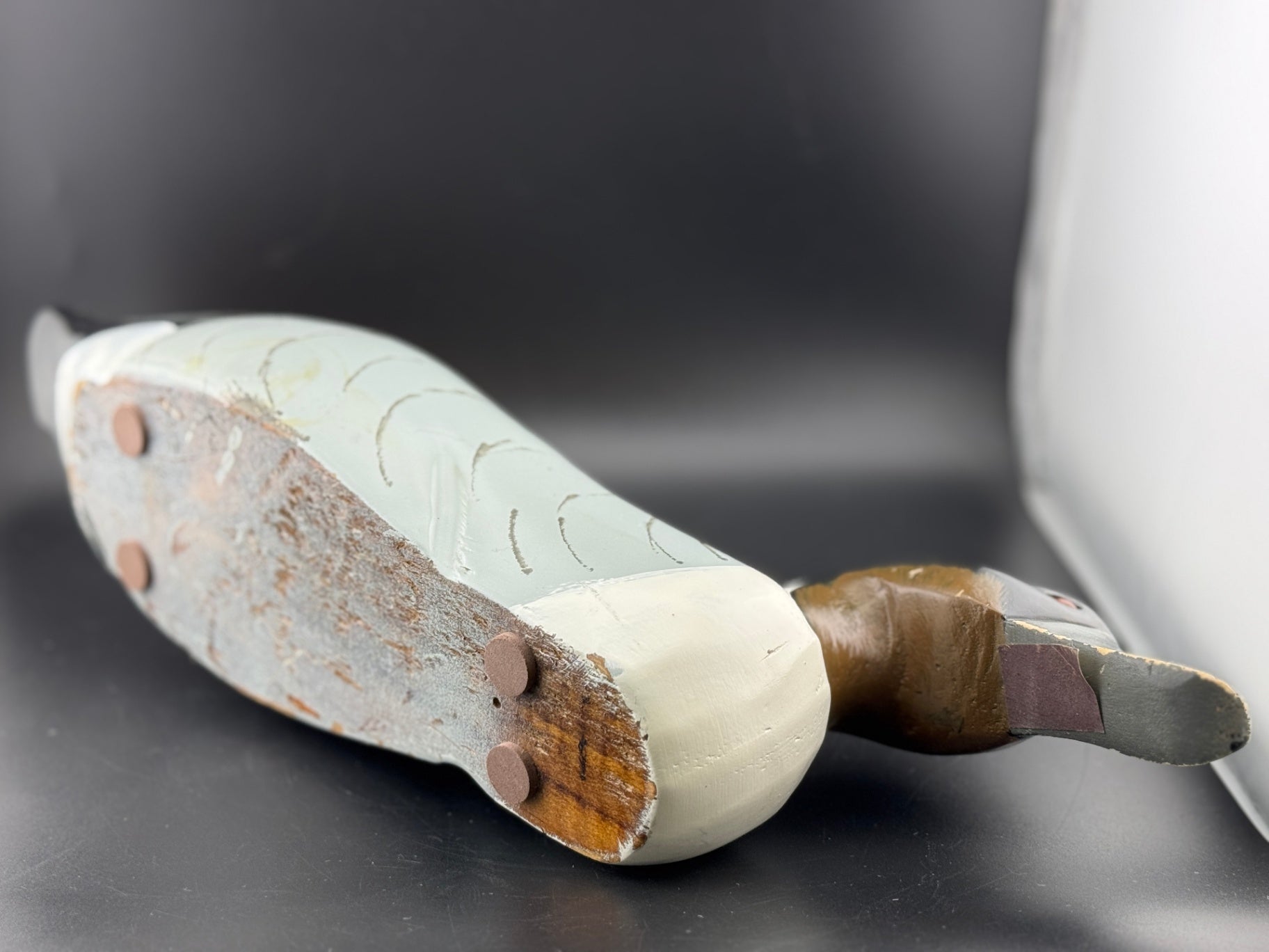 Carved Wooden Loon Matchstick Holder