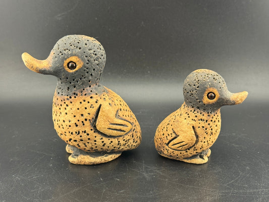 Pair of Signed Studio Pottery Ducks