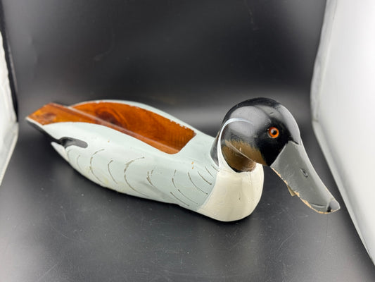Carved Wooden Loon Matchstick Holder
